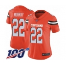 Women's Cleveland Browns #22 Eric Murray Orange Alternate Vapor Untouchable Limited Player 100th Season Football Jersey