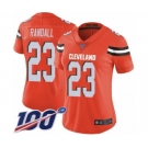 Women's Cleveland Browns #23 Damarious Randall Orange Alternate Vapor Untouchable Limited Player 100th Season Football Jersey