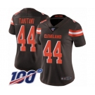 Women's Cleveland Browns #44 Sione Takitaki Brown Team Color Vapor Untouchable Limited Player 100th Season Football Jersey