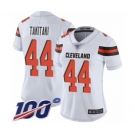 Women's Cleveland Browns #44 Sione Takitaki White Vapor Untouchable Limited Player 100th Season Football Jersey