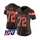 Women's Cleveland Browns #72 Eric Kush Brown Team Color Vapor Untouchable Limited Player 100th Season Football Jersey