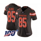 Women's Cleveland Browns #85 David Njoku Brown Team Color Vapor Untouchable Limited Player 100th Season Football Jersey