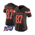 Women's Cleveland Browns #87 Seth DeValve Brown Team Color Vapor Untouchable Limited Player 100th Season Football Jersey