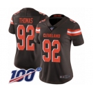 Women's Cleveland Browns #92 Chad Thomas Brown Team Color Vapor Untouchable Limited Player 100th Season Football Jersey