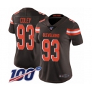 Women's Cleveland Browns #93 Trevon Coley Brown Team Color Vapor Untouchable Limited Player 100th Season Football Jersey