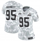 Women's Cleveland Browns #95 Myles Garrett 2024 F.U.S.E Arctic Camo Salute To Service Limited Stitched Jersey