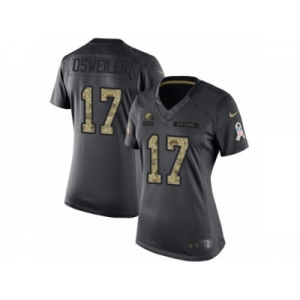 Women's Nike Cleveland Browns #17 Brock Osweiler Limited Black 2016 Salute to Service NFL Jersey