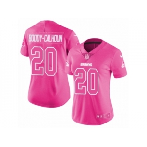 Women's Nike Cleveland Browns #20 Briean Boddy-Calhoun Limited Pink Rush Fashion NFL Jersey