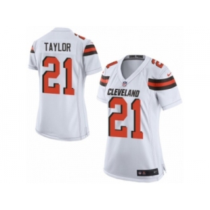 Women's Nike Cleveland Browns #21 Jamar Taylor Game White NFL Jersey