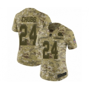 Women's Nike Cleveland Browns #24 Nick Chubb Limited Camo 2018 Salute to Service NFL Jersey