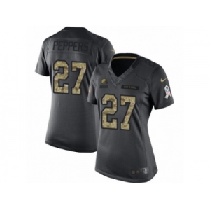 Women's Nike Cleveland Browns #27 Jabrill Peppers Limited Black 2016 Salute to Service NFL Jersey