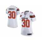 Women's Nike Cleveland Browns #30 Derrick Kindred Limited White NFL Jersey