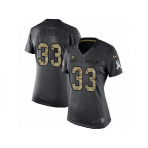 Women's Nike Cleveland Browns #33 Jordan Poyer Limited Black 2016 Salute to Service NFL Jersey