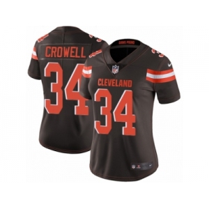 Women's Nike Cleveland Browns #34 Isaiah Crowell Vapor Untouchable Limited Brown Team Color NFL Jersey
