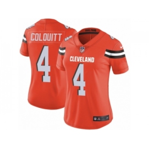 Women's Nike Cleveland Browns #4 Britton Colquitt Vapor Untouchable Limited Orange Alternate NFL Jersey