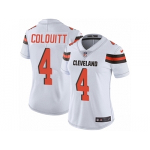 Women's Nike Cleveland Browns #4 Britton Colquitt Vapor Untouchable Limited White NFL Jersey