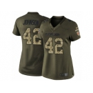 Women's Nike Cleveland Browns #42 Malcolm Johnson Limited Green Salute to Service NFL Jersey