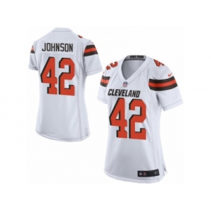 Women's Nike Cleveland Browns #42 Malcolm Johnson Limited White NFL Jersey
