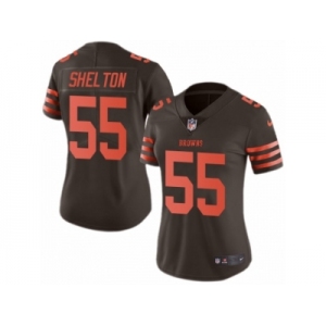 Women's Nike Cleveland Browns #55 Danny Shelton Limited Brown Rush NFL Jersey