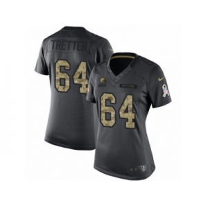 Women's Nike Cleveland Browns #64 JC Tretter Limited Black 2016 Salute to Service NFL Jersey