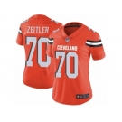 Women's Nike Cleveland Browns #70 Kevin Zeitler Vapor Untouchable Limited Orange Alternate NFL Jersey