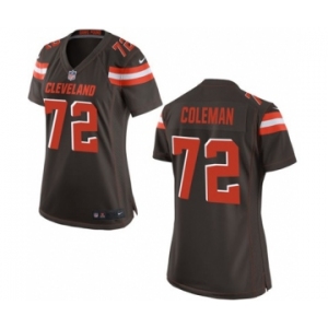 Women's Nike Cleveland Browns #72 Shon Coleman Brown Team Color NFL Jersey
