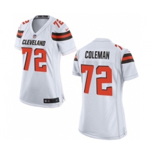 Women's Nike Cleveland Browns #72 Shon Coleman White NFL Jersey