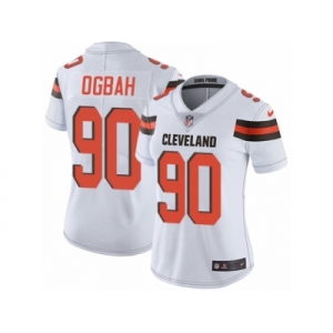 Women's Nike Cleveland Browns #90 Emmanuel Ogbah Vapor Untouchable Limited White NFL Jersey