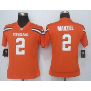 nike women nfl jerseys cleveland browns #2 manziel orange[nike limited][new style]