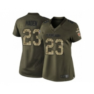 nike women nfl jerseys cleveland browns #23 joe haden army green[nike Limited Salute To Service]