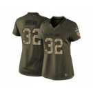 nike women nfl jerseys cleveland browns #32 brown army green[nike Limited Salute To Service]