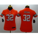 nike women nfl jerseys cleveland browns #32 brown orange[nike limited]