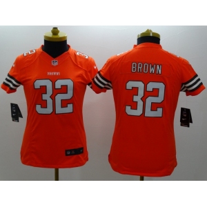 nike women nfl jerseys cleveland browns #32 brown orange[nike limited]