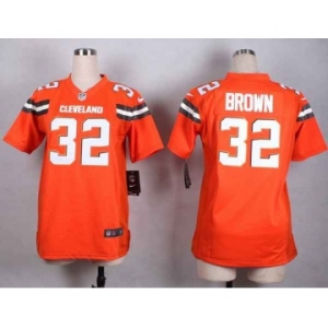 nike women nfl jerseys cleveland browns #32 brown orange[nike][new style]