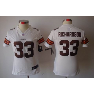 nike women nfl jerseys cleveland browns #33 richardson white[nike limited]