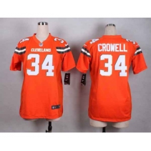 nike women nfl jerseys cleveland browns #34 crowell orange[nike][new style]