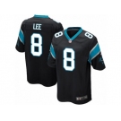 Men's Nike Carolina Panthers #8 Andy Lee Game Black Team Color NFL Jersey