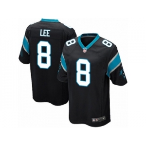 Men's Nike Carolina Panthers #8 Andy Lee Game Black Team Color NFL Jersey