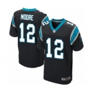 Men's Nike Carolina Panthers #12 DJ Moore Elite Black Team Color NFL Jersey