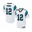 Men's Nike Carolina Panthers #12 DJ Moore Elite White NFL Jersey