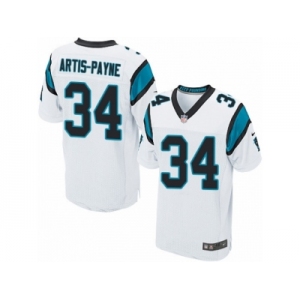 Men's Nike Carolina Panthers #34 Cameron Artis-Payne Elite White NFL Jersey