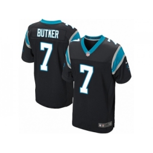 Men's Nike Carolina Panthers #7 Harrison Butker Elite Black Team Color NFL Jersey