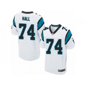 Men's Nike Carolina Panthers #74 Daeshon Hall Elite White NFL Jersey