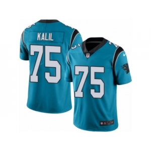 Men's Nike Carolina Panthers #75 Matt Kalil Elite Blue Rush NFL Jersey