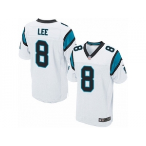 Men's Nike Carolina Panthers #8 Andy Lee Elite White NFL Jersey