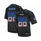 Men's Nike Carolina Panthers #88 Greg Olsen Elite Black USA Flag Fashion NFL Jersey