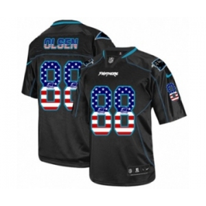 Men's Nike Carolina Panthers #88 Greg Olsen Elite Black USA Flag Fashion NFL Jersey