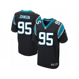 Men's Nike Carolina Panthers #95 Charles Johnson Elite Black Team Color NFL Jersey