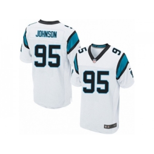 Men's Nike Carolina Panthers #95 Charles Johnson Elite White NFL Jersey