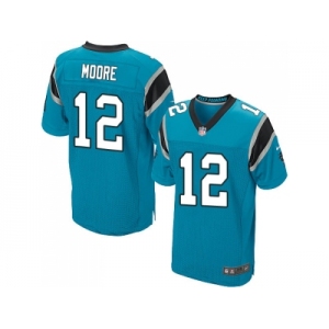 Nike Carolina Panthers #12 DJ Moore Blue Alternate Men Stitched NFL Elite Jersey